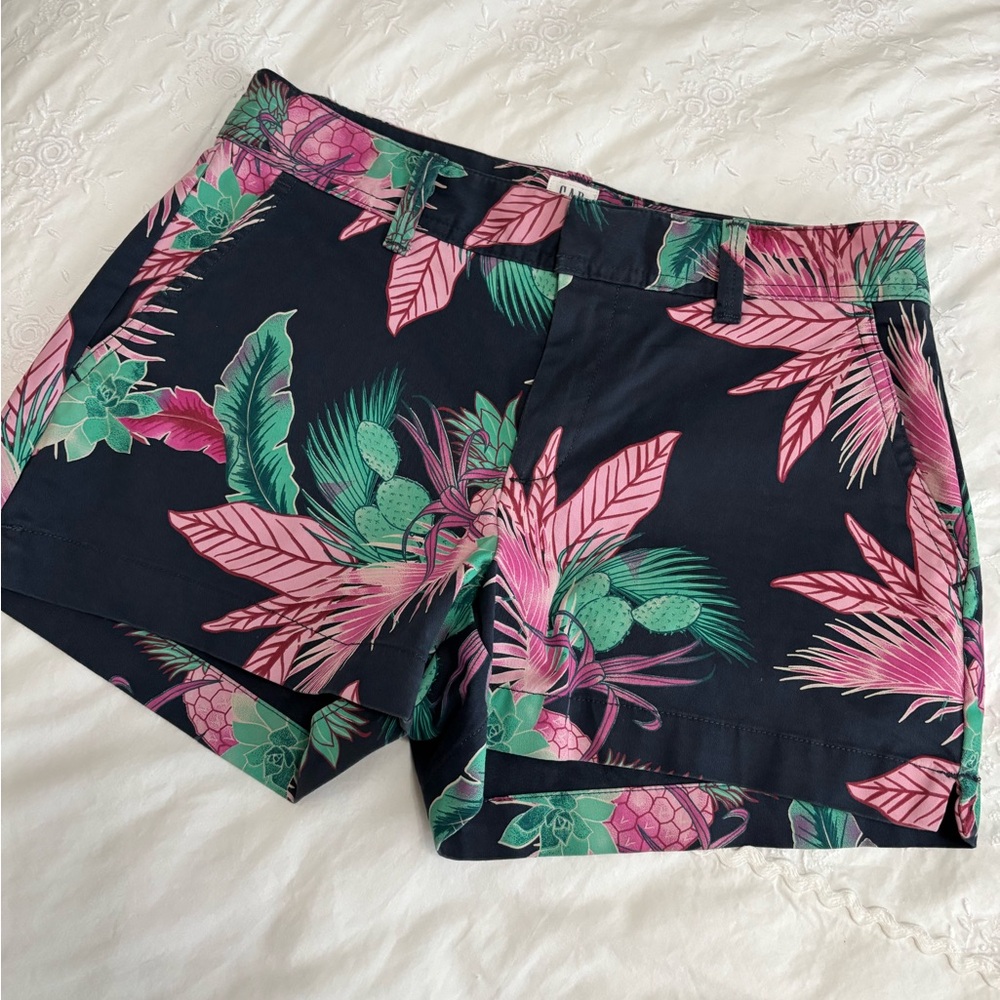 GAP Pink and Green Tropical Women's Shorts